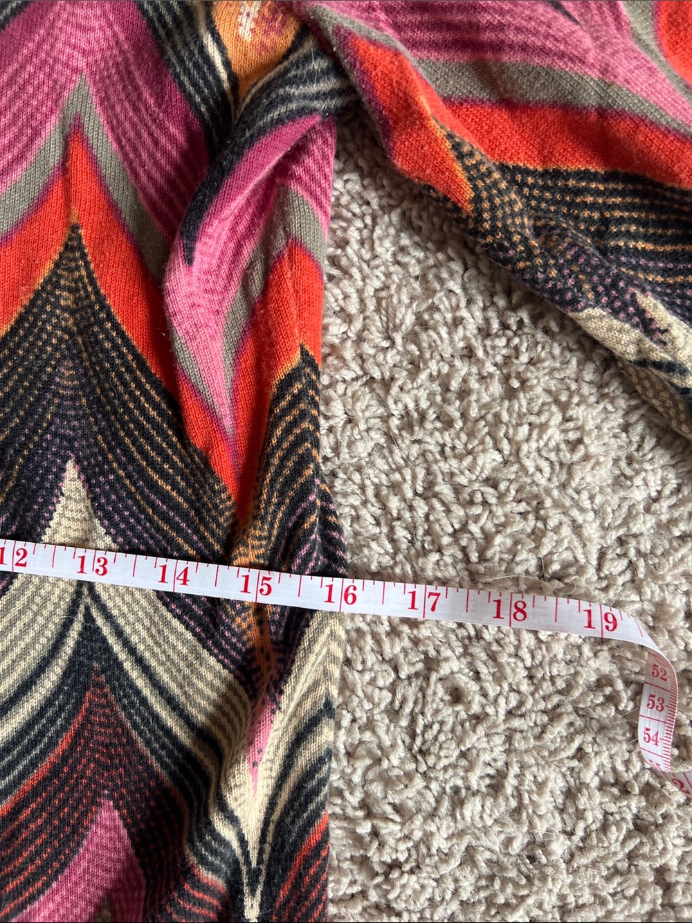 Tabitha Multicolor Chevron Cardigan - Pink, Orange, Black & Cream - Picture 3 of 4
